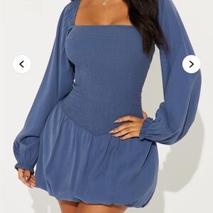 Fashion Nova Blue bubble Mini Dress
